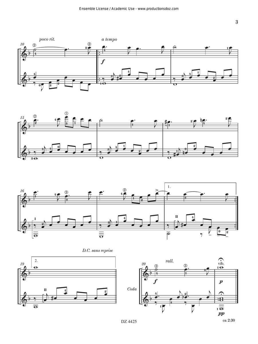 Fleur bleue Fleur bleue Classical Guitar scores gallery preview page 3