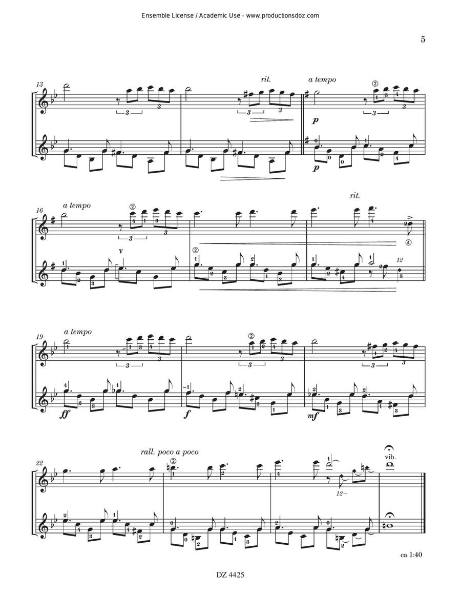Fleur bleue Fleur bleue Classical Guitar scores gallery preview page 5