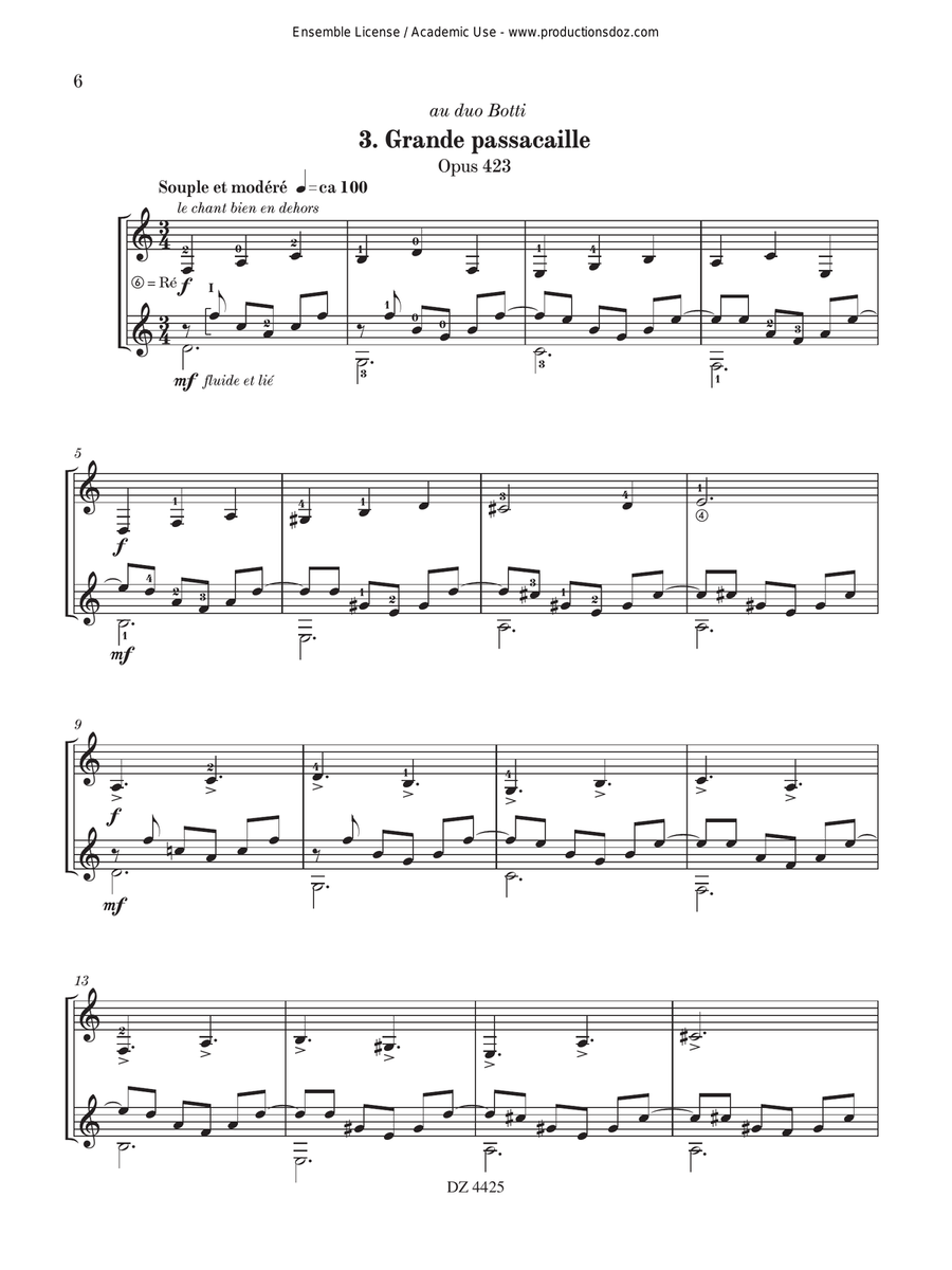 Fleur bleue Fleur bleue Classical Guitar scores gallery preview page 6