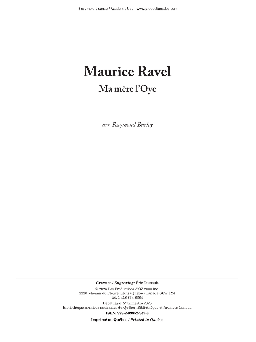 Ma mère l’Oye Guitar Ensemble scores gallery preview page 1