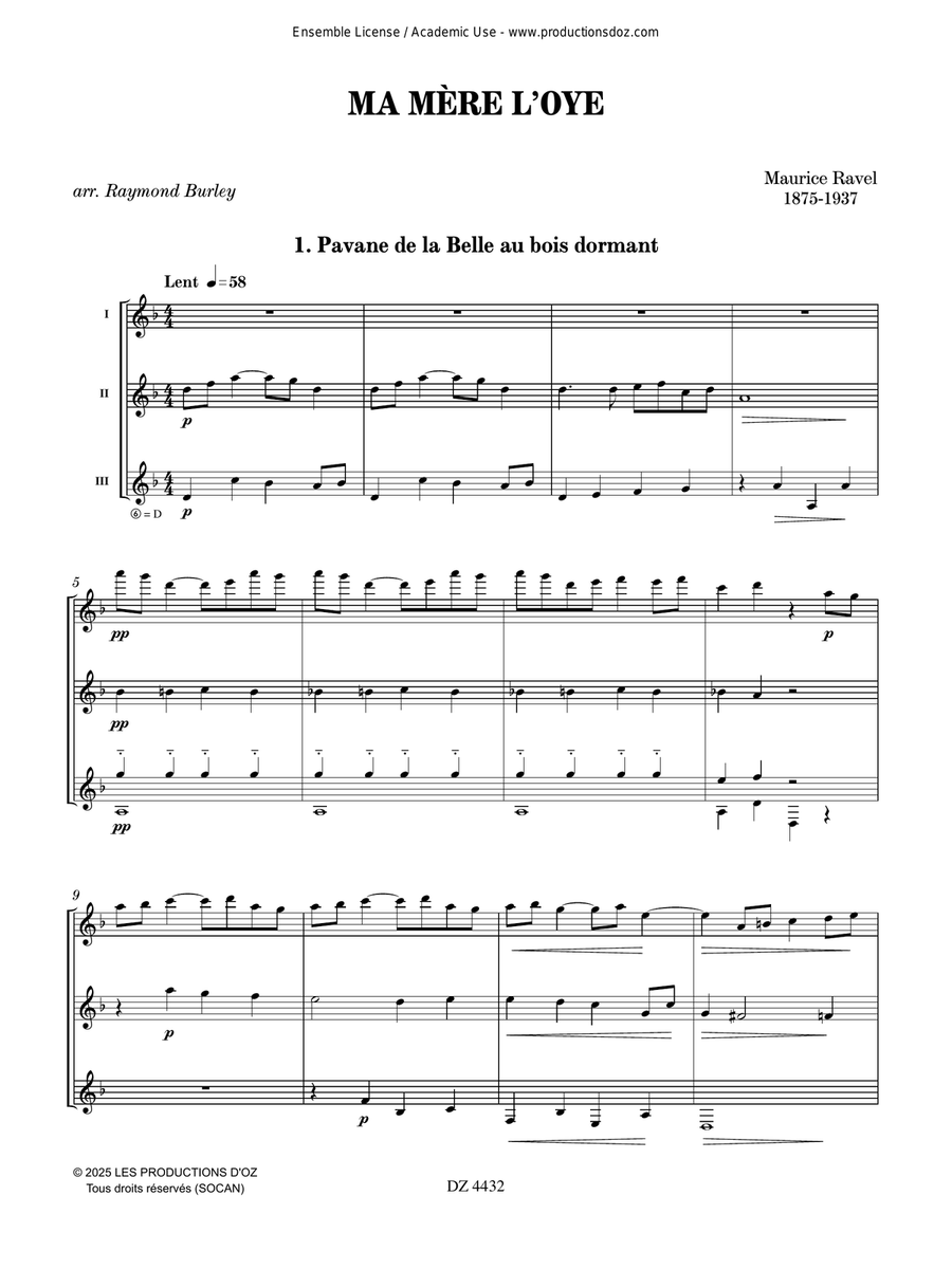 Ma mère l’Oye Guitar Ensemble scores gallery preview page 3