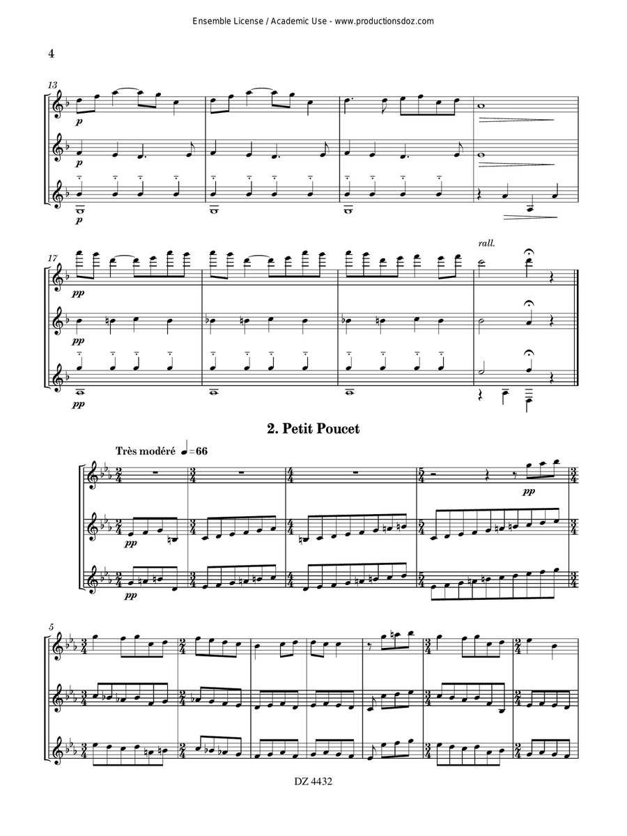 Ma mère l’Oye Guitar Ensemble scores gallery preview page 4