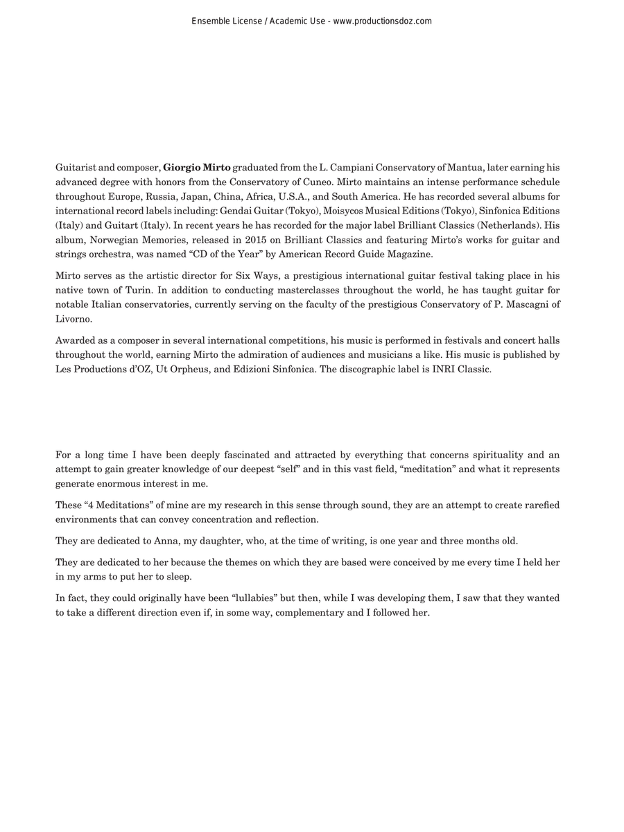 4 Meditations Classical Guitar scores gallery preview page 2