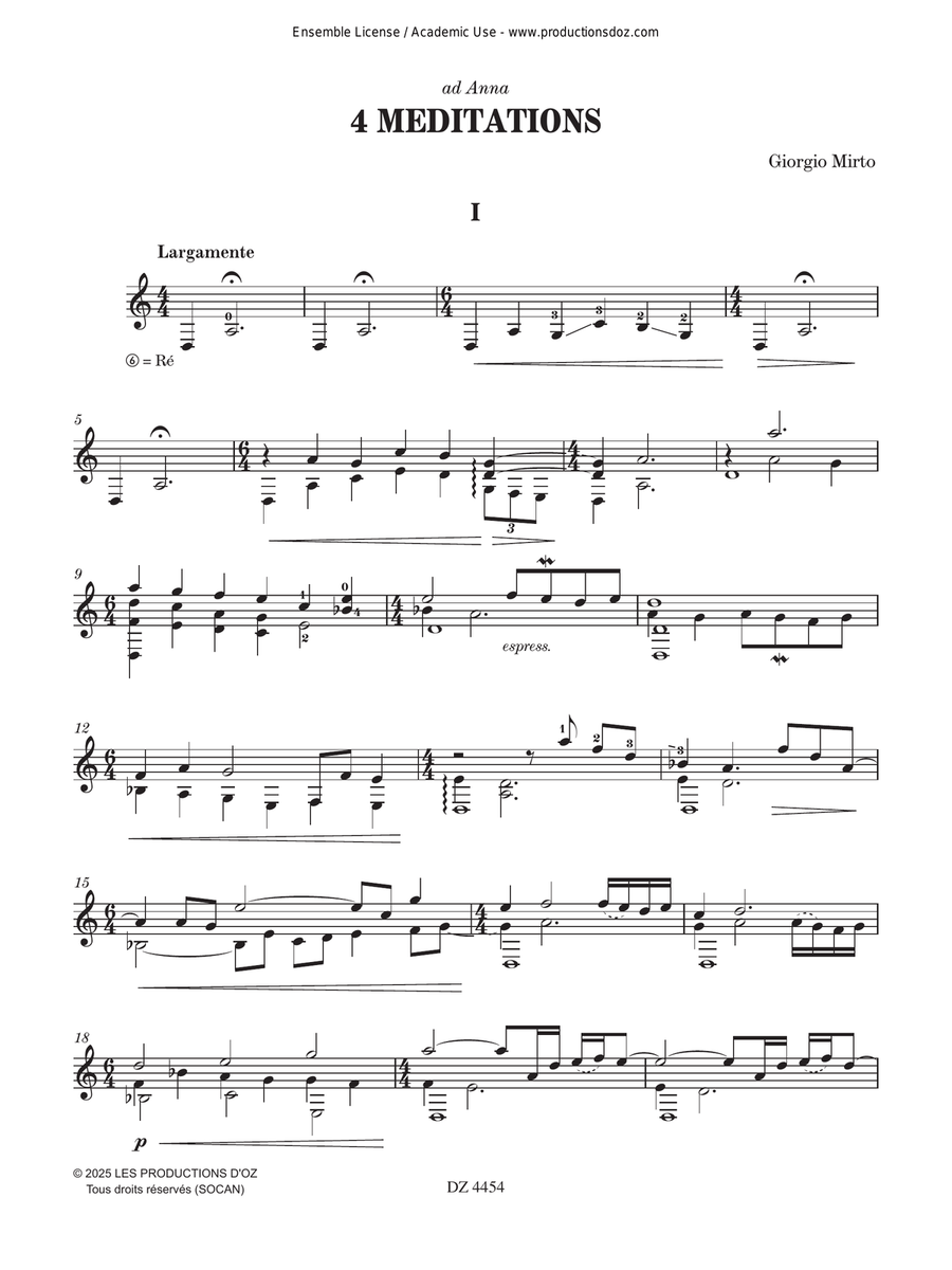 4 Meditations Classical Guitar scores gallery preview page 3