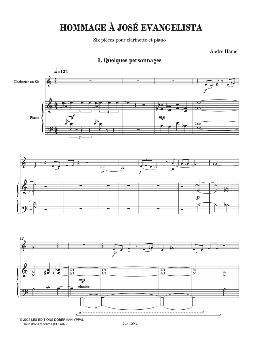 Hommage à José Evangelista Clarinet Solo scores gallery preview page 4