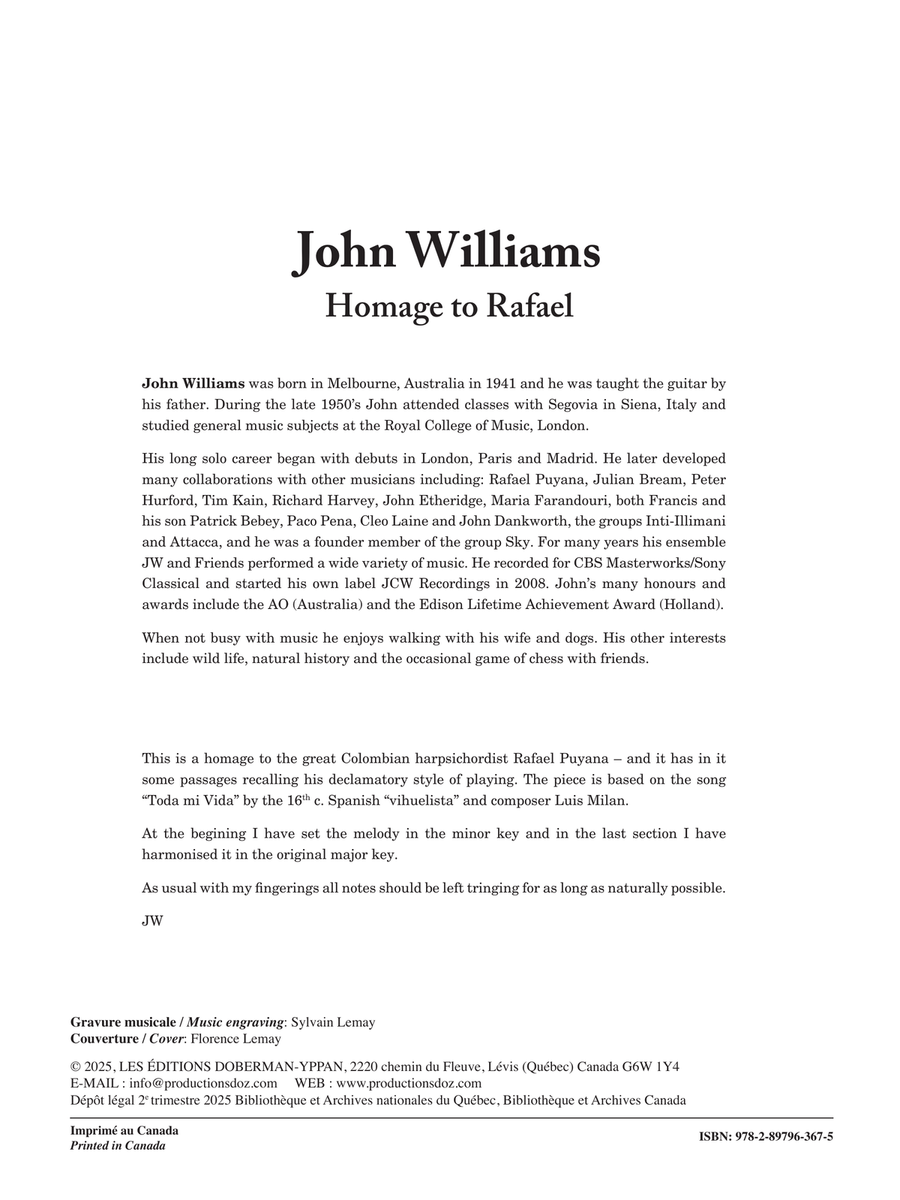 Homage to Rafael Classical Guitar scores gallery preview page 2