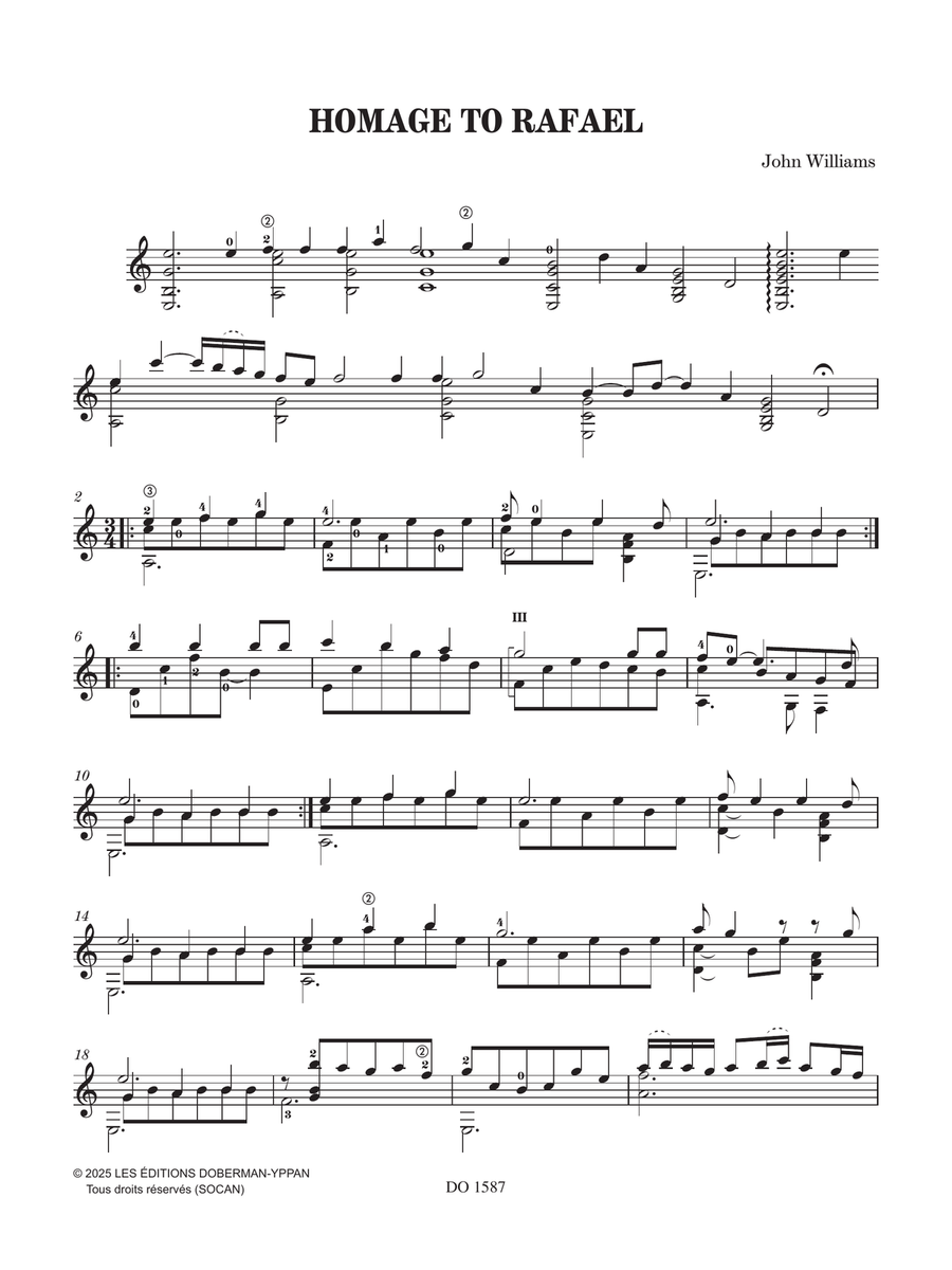 Homage to Rafael Classical Guitar scores gallery preview page 3