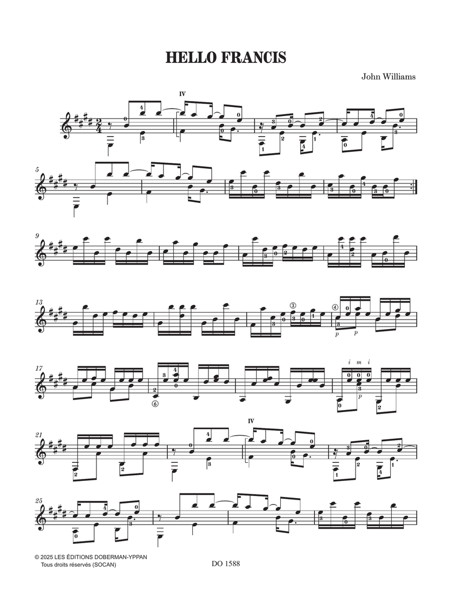 Hello Francis Hello Francis Classical Guitar scores gallery preview page 4
