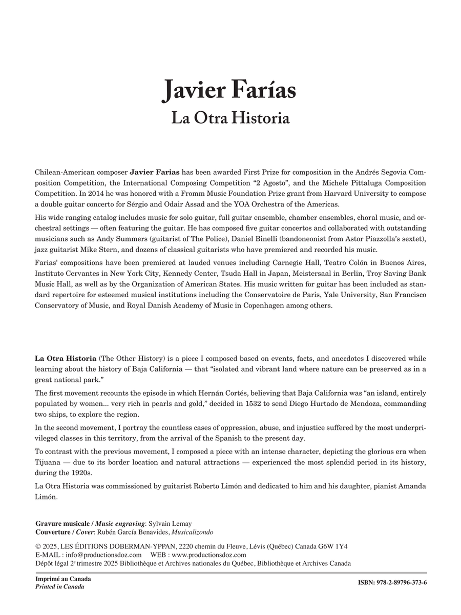 La Otra Historia Classical Guitar scores gallery preview page 2