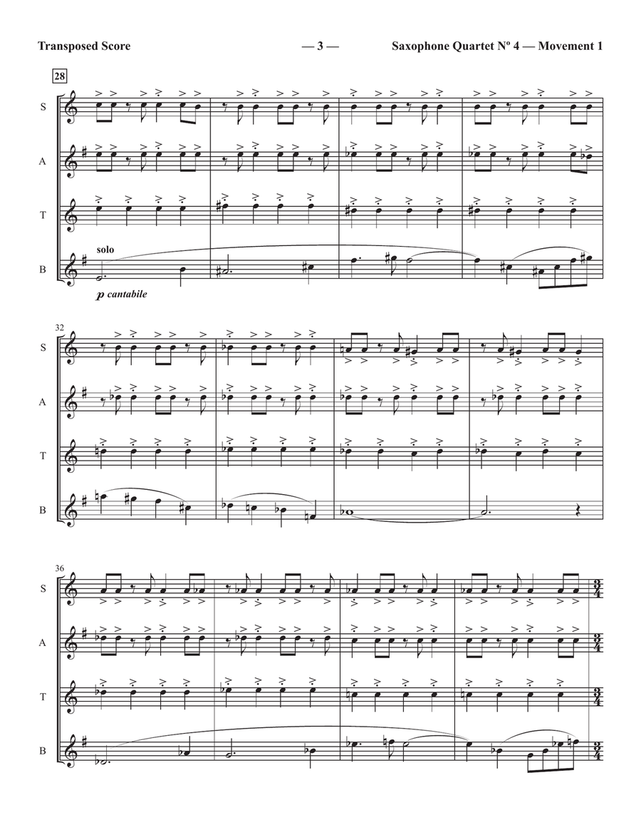 Saxophone Quartet Nº 4 Saxophone Quartet Nº 4 Saxophone Quartet scores gallery preview page 3