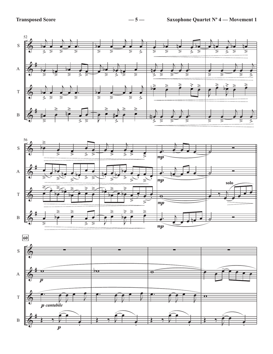 Saxophone Quartet Nº 4 Saxophone Quartet Nº 4 Saxophone Quartet scores gallery preview page 5