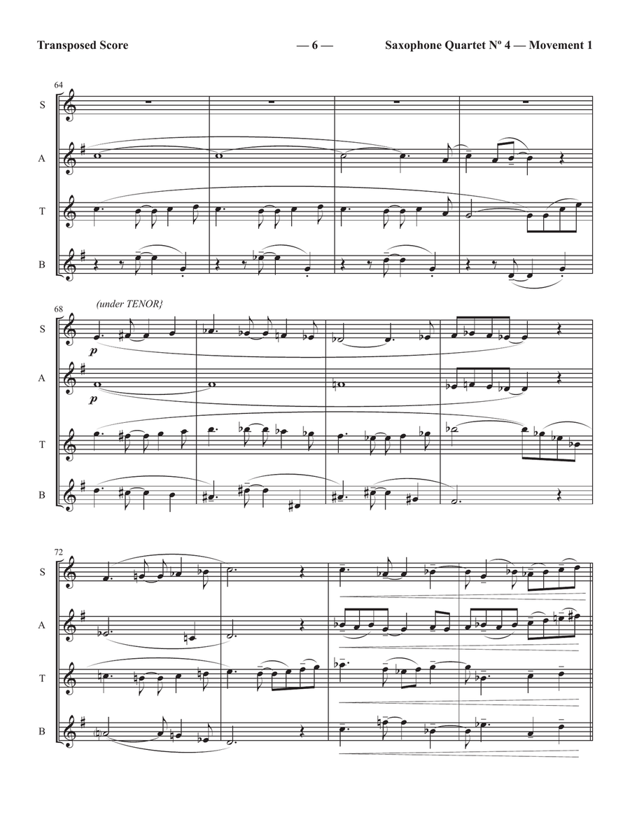 Saxophone Quartet Nº 4 Saxophone Quartet Nº 4 Saxophone Quartet scores gallery preview page 6