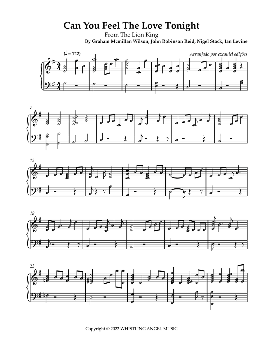 Can You Feel The Love Tonight Easy Piano scores gallery preview page 1