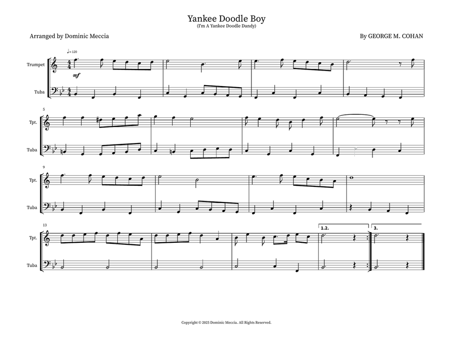 Yankee Doodle Boy Yankee Doodle Boy Brass Duet scores gallery preview page 1