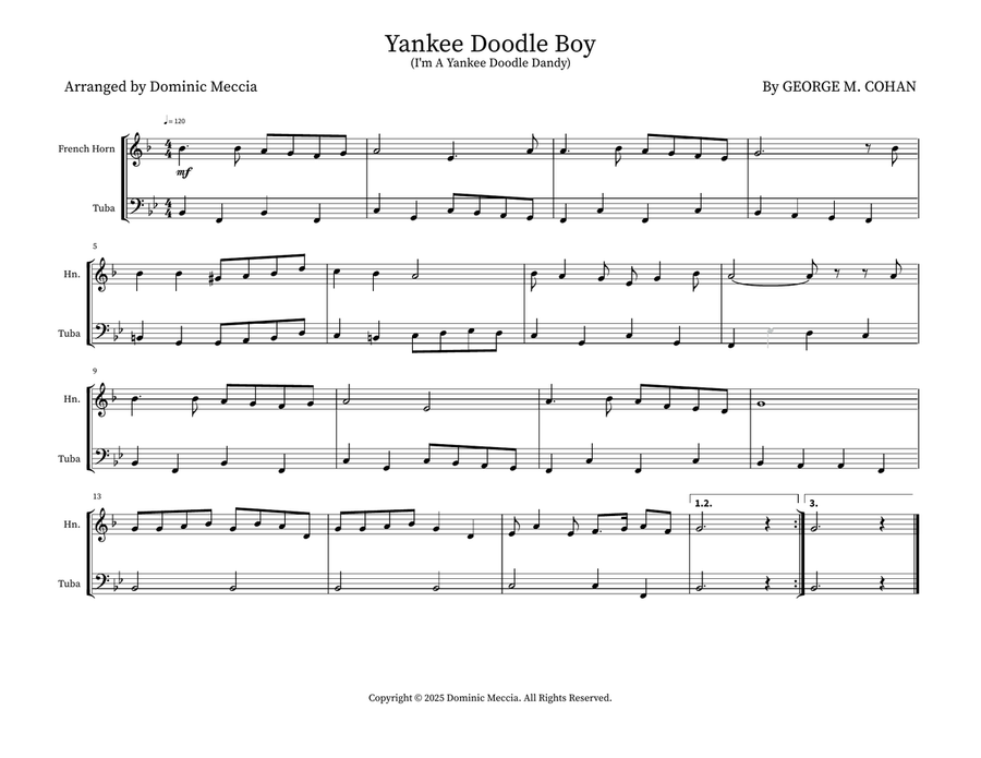 Yankee Doodle Boy Yankee Doodle Boy Brass Duet scores gallery preview page 1