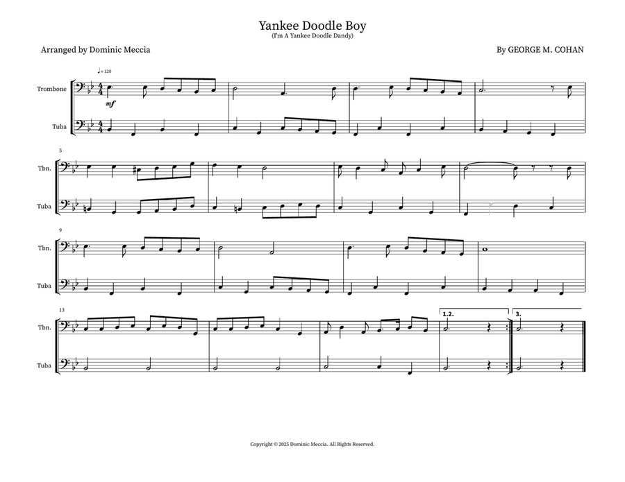 Yankee Doodle Boy Yankee Doodle Boy Brass Duet scores gallery preview page 1
