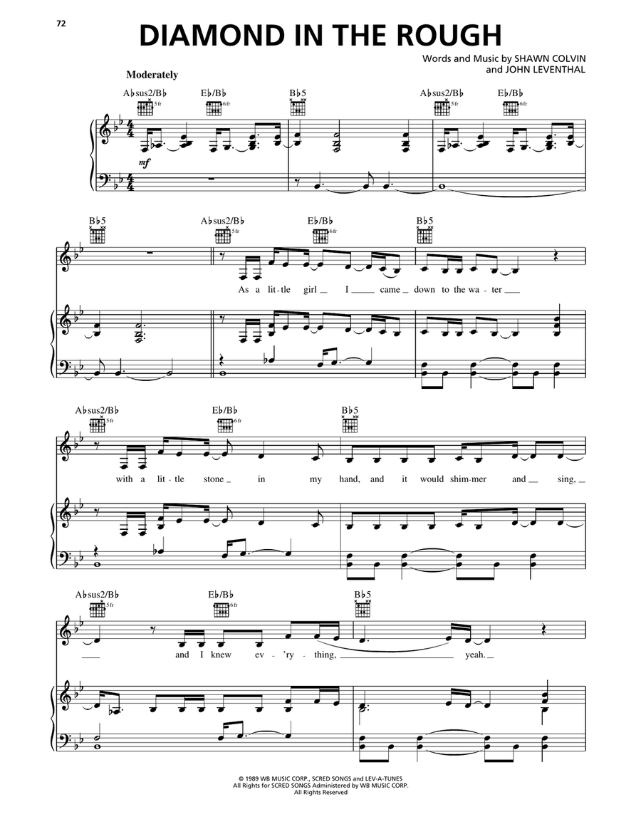Diamond In The Rough Diamond In The Rough Piano, Vocal, Guitar scores gallery preview page 1