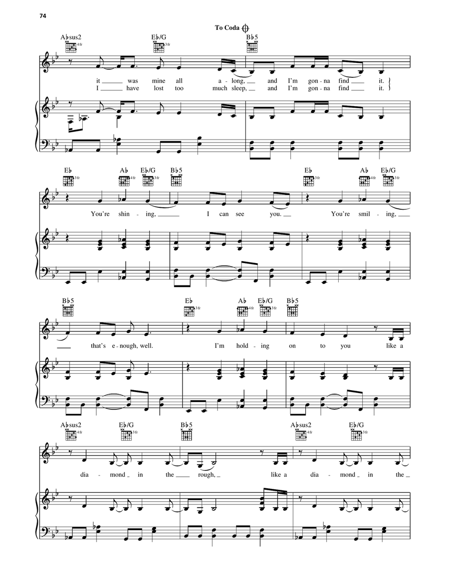 Diamond In The Rough Diamond In The Rough Piano, Vocal, Guitar scores gallery preview page 3