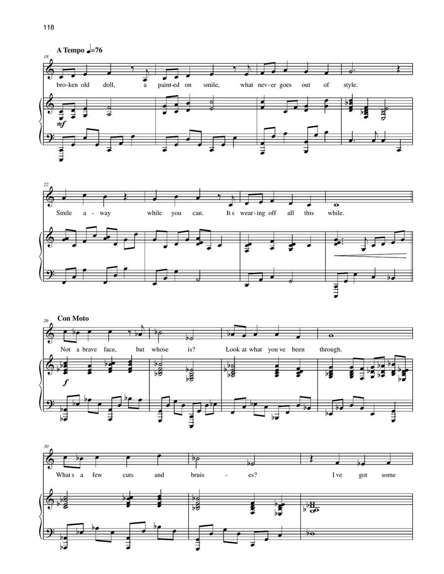 A Broken Old Doll (from A Little Princess) Piano, Vocal scores gallery preview page 2