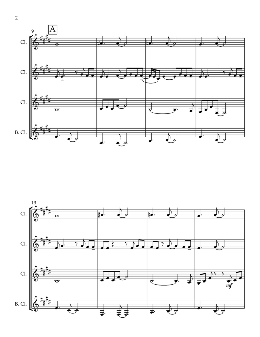 Everything Everything Clarinet Quartet scores gallery preview page 2