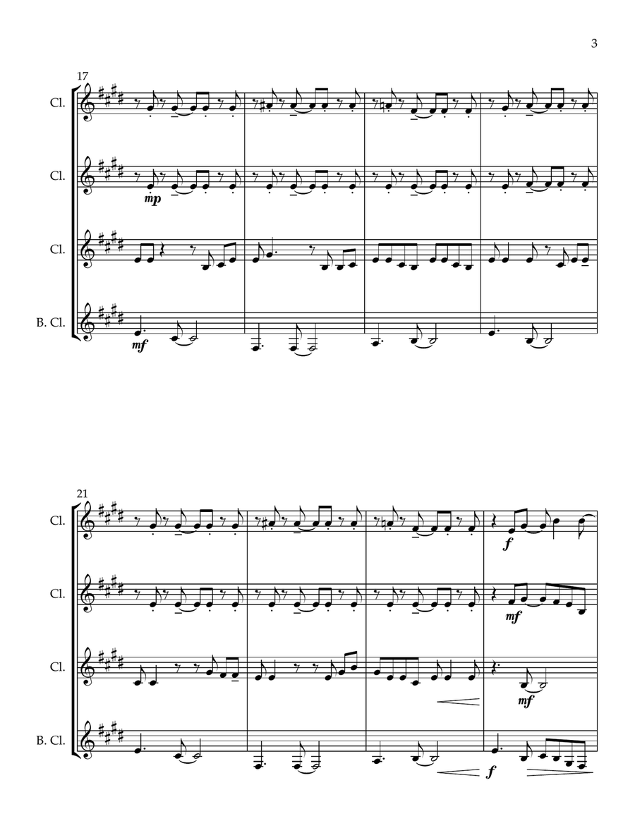 Everything Everything Clarinet Quartet scores gallery preview page 3