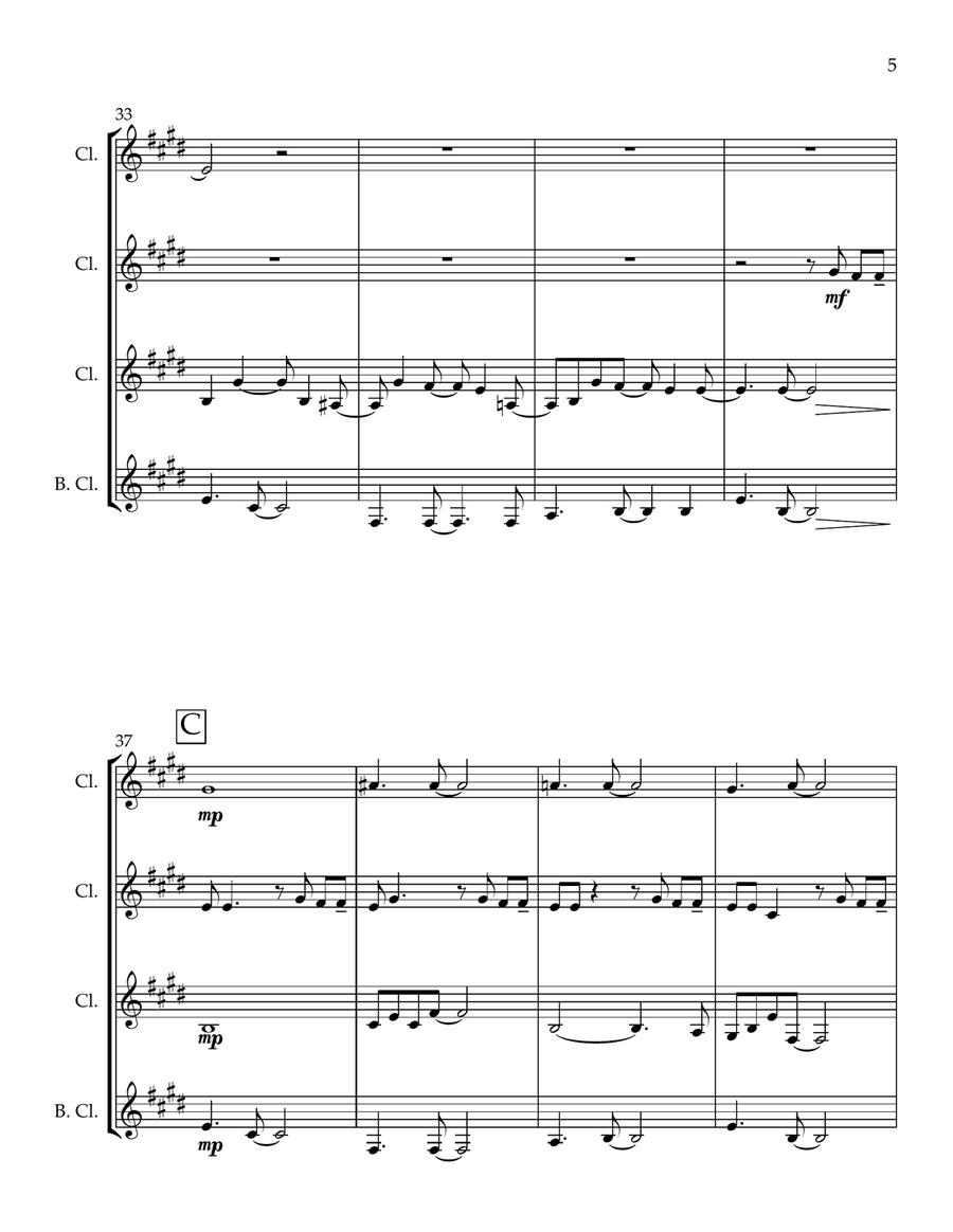 Everything Everything Clarinet Quartet scores gallery preview page 5