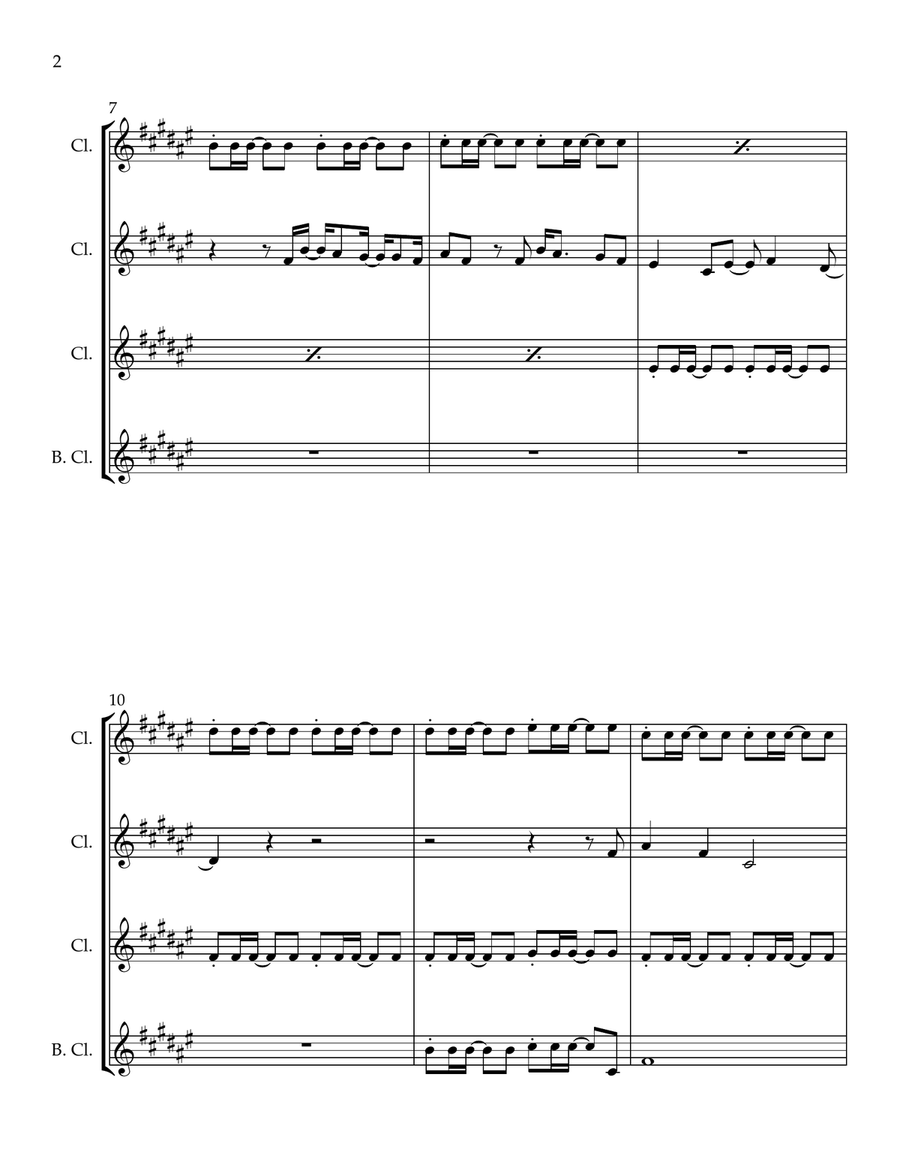Hey, Soul Sister Hey, Soul Sister Clarinet Quartet scores gallery preview page 2