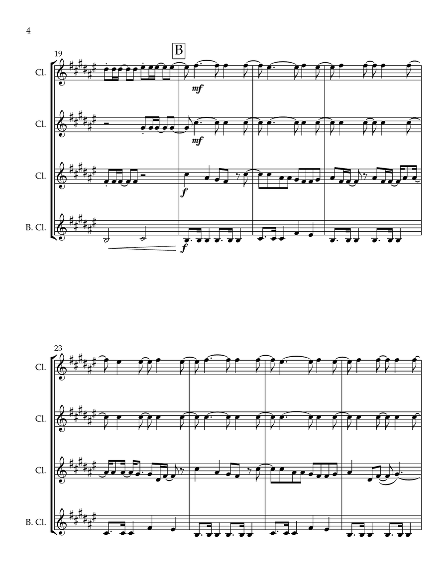 Hey, Soul Sister Hey, Soul Sister Clarinet Quartet scores gallery preview page 4