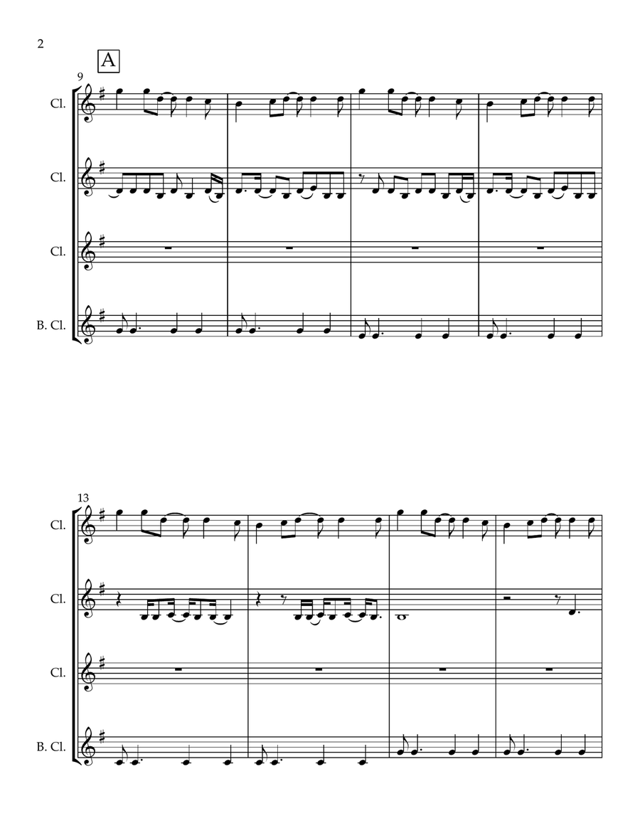 Just The Way You Are Just The Way You Are Clarinet Quartet scores gallery preview page 2