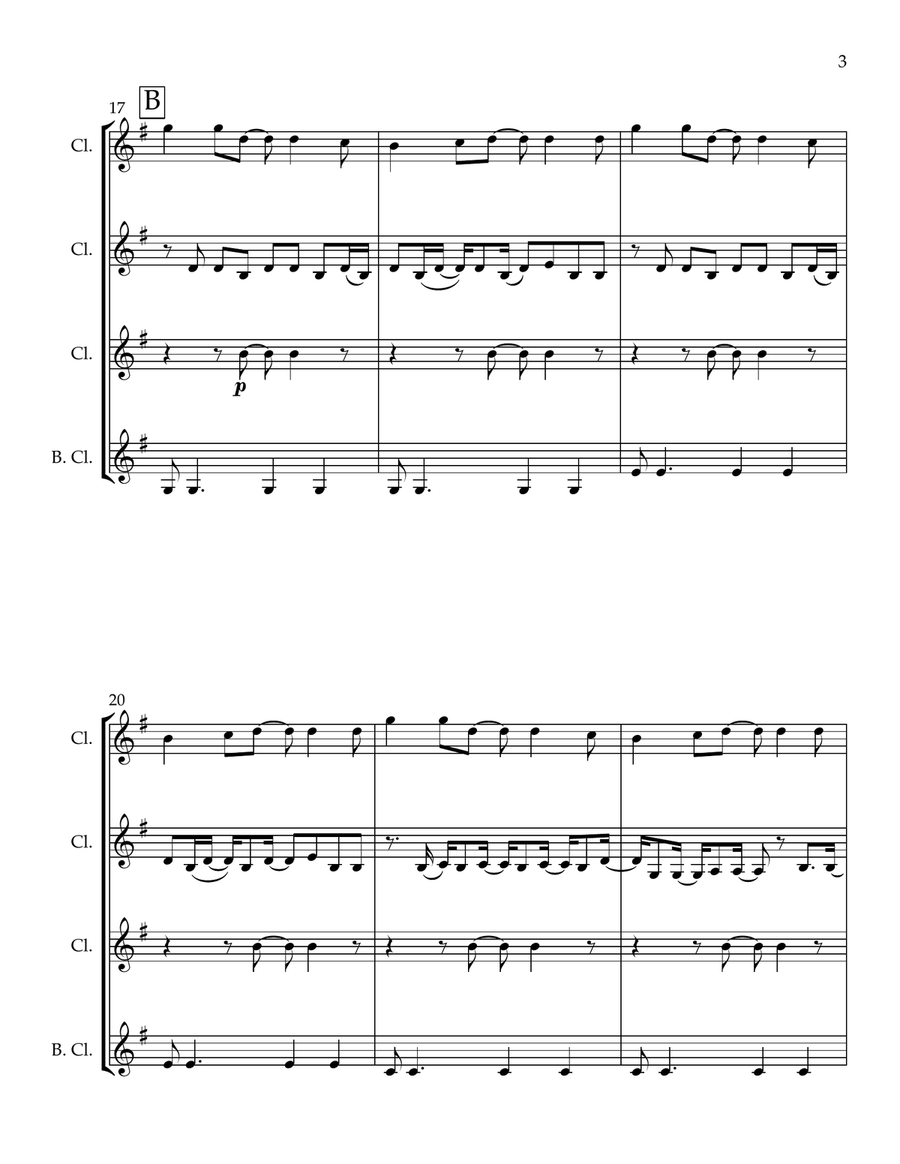 Just The Way You Are Just The Way You Are Clarinet Quartet scores gallery preview page 3