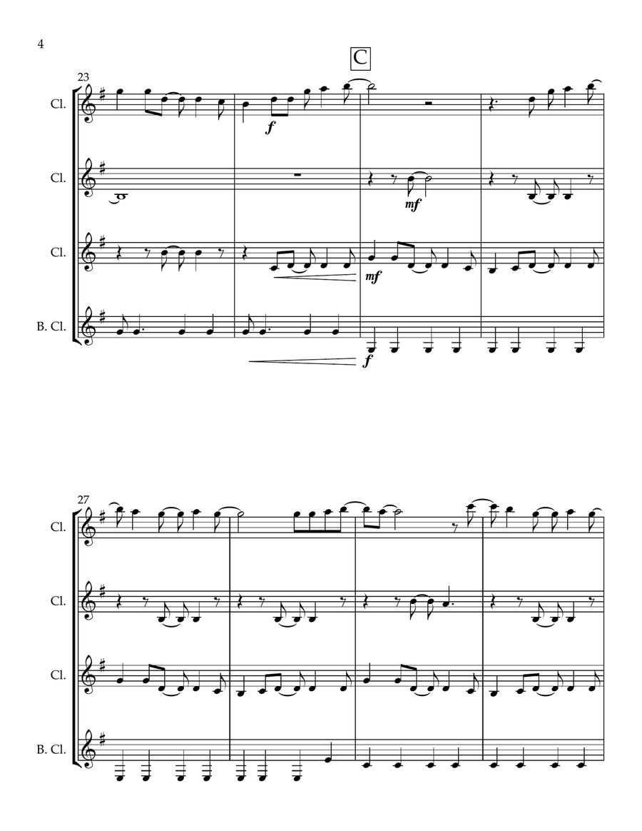 Just The Way You Are Just The Way You Are Clarinet Quartet scores gallery preview page 4