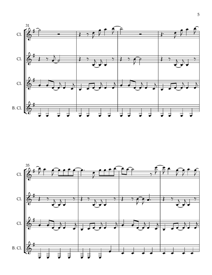 Just The Way You Are Just The Way You Are Clarinet Quartet scores gallery preview page 5