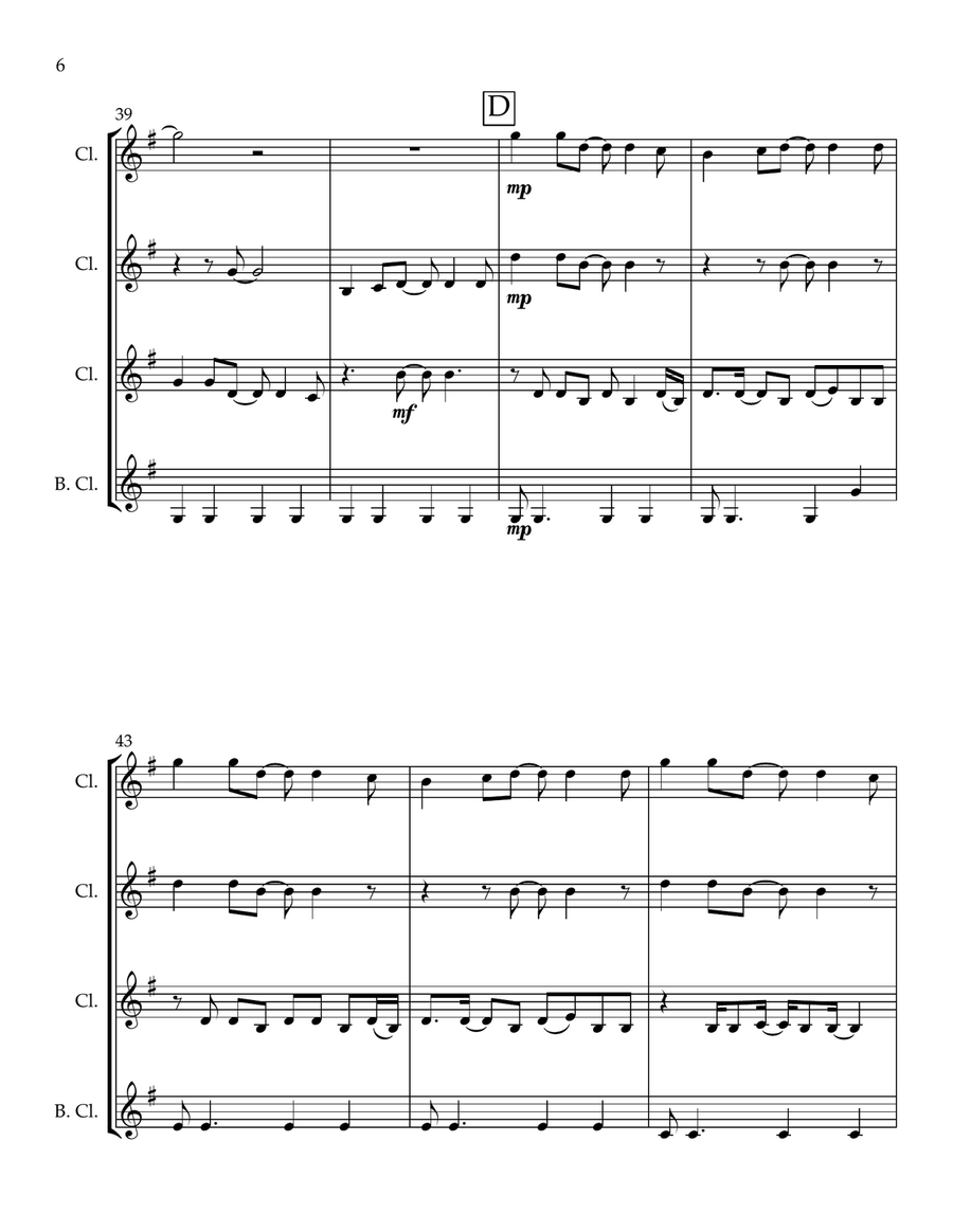 Just The Way You Are Just The Way You Are Clarinet Quartet scores gallery preview page 6