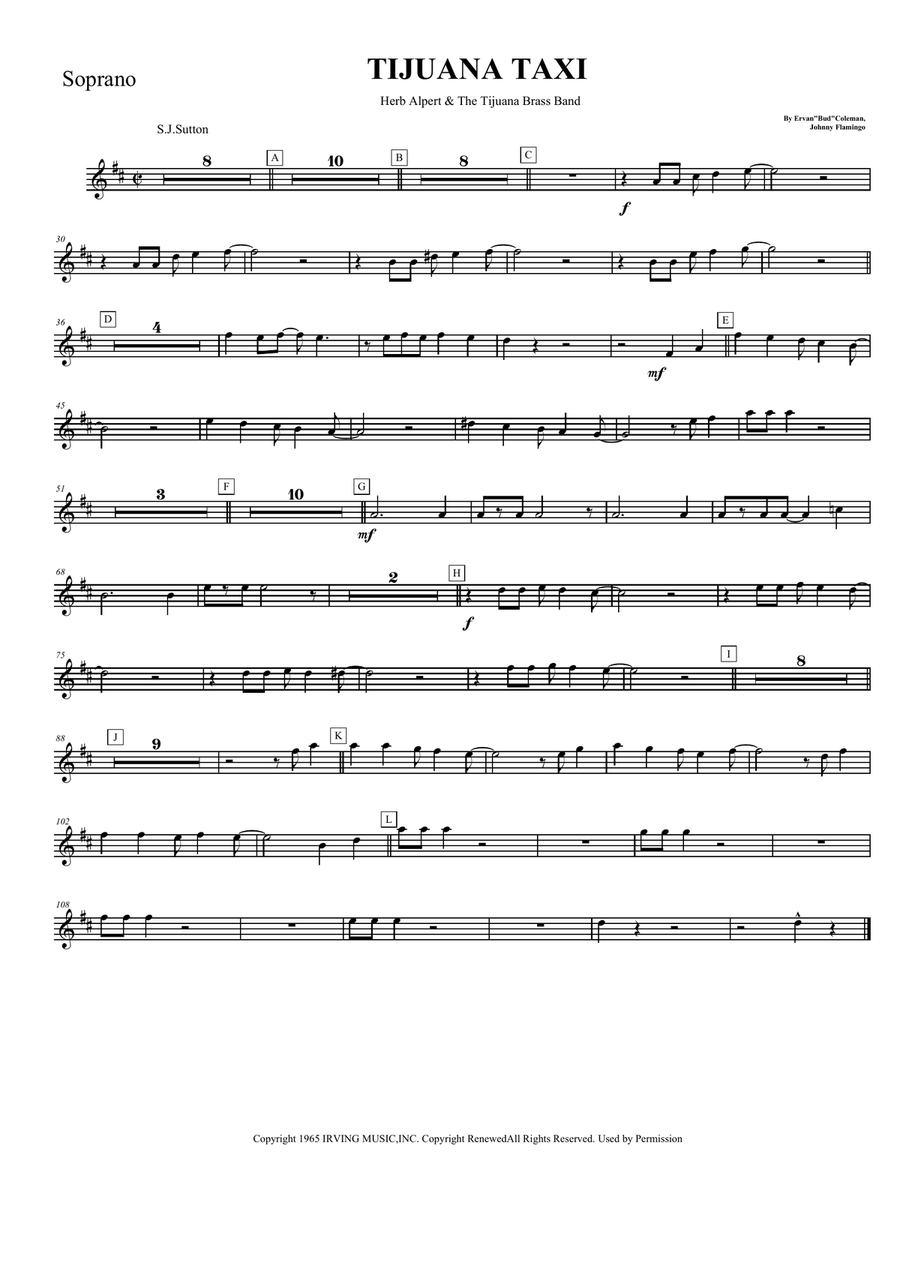 Tijuana Taxi Tijuana Taxi Brass Band scores gallery preview page 1