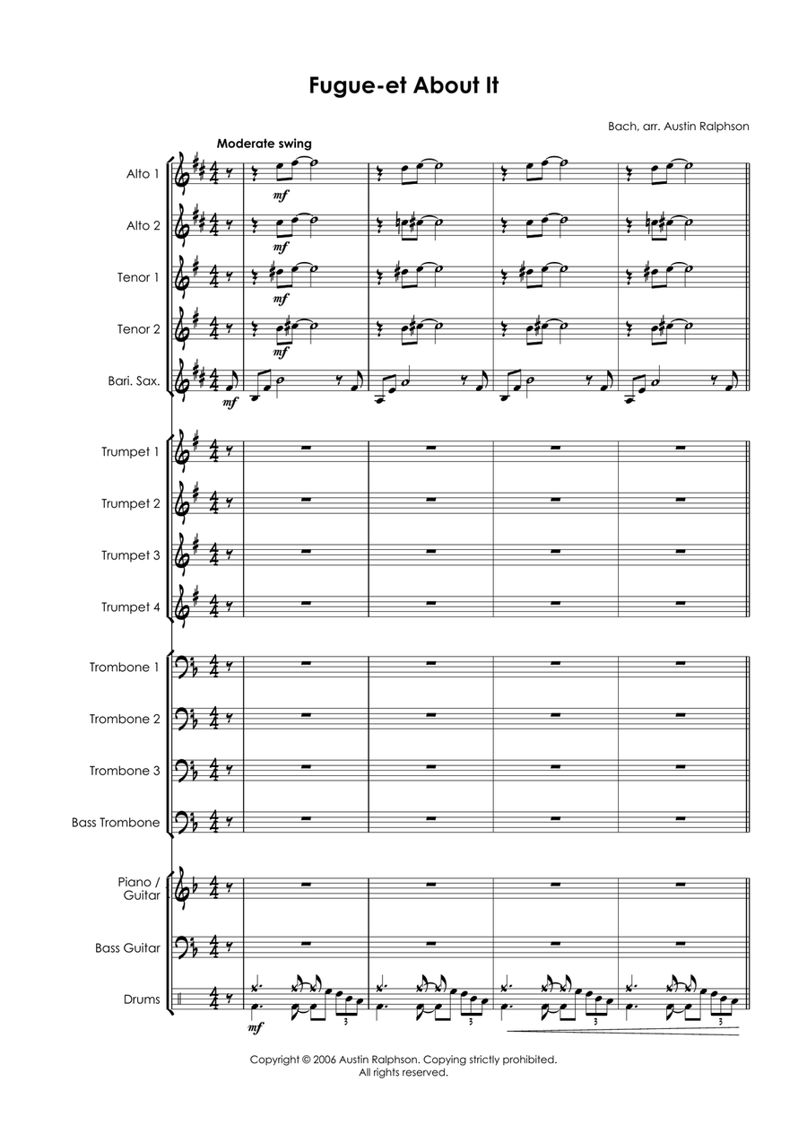 Fugue-et About It - big band / jazz orchestra Jazz Ensemble scores gallery preview page 3