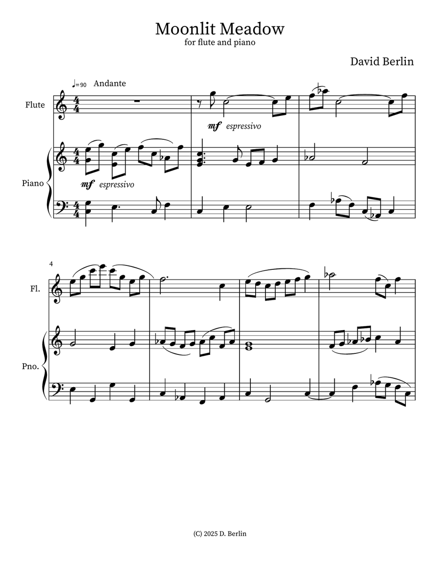 MOONLIT MEADOW Chamber Music scores gallery preview page 1