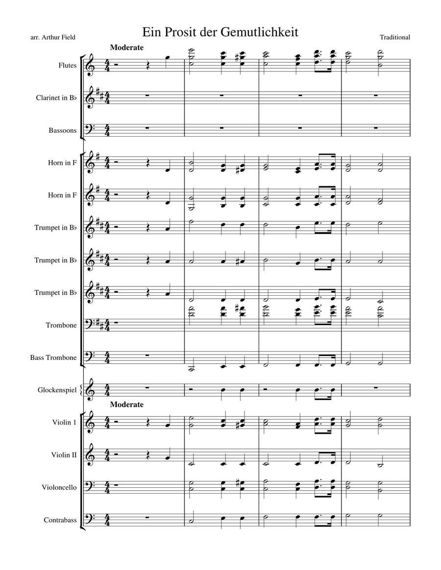 Ein Prosit der Gemutlichkeit Full Orchestra scores gallery preview page 1