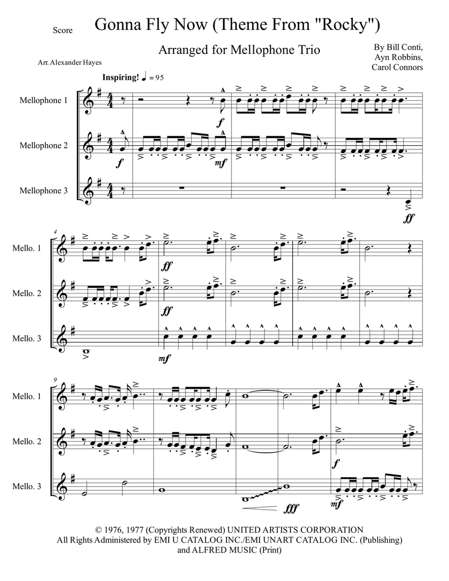 Gonna Fly Now Gonna Fly Now Small Ensemble scores gallery preview page 1