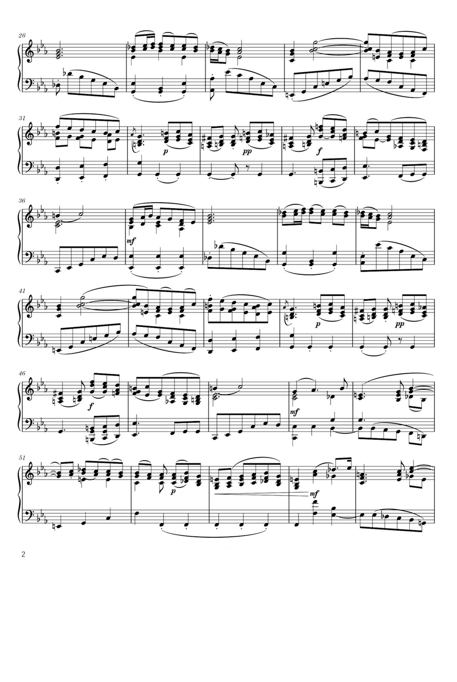 BWV 244 Wir Setzen Uns Mit Tranen Nieder (Final Chorus) - Johann Sebastian Bach Piano Solo scores gallery preview page 2