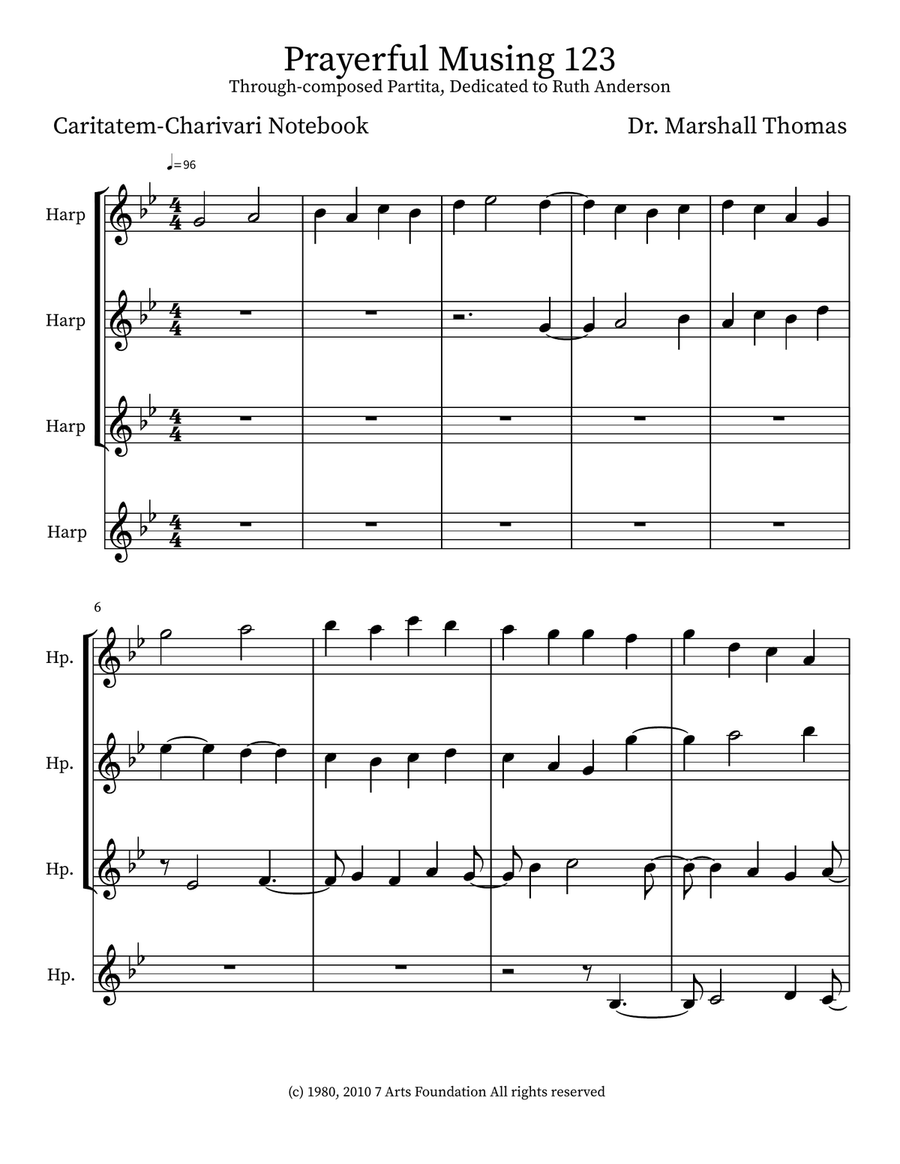 Prayerful Musing 123 Prayerful Musing 123 Small Ensemble scores gallery preview page 1