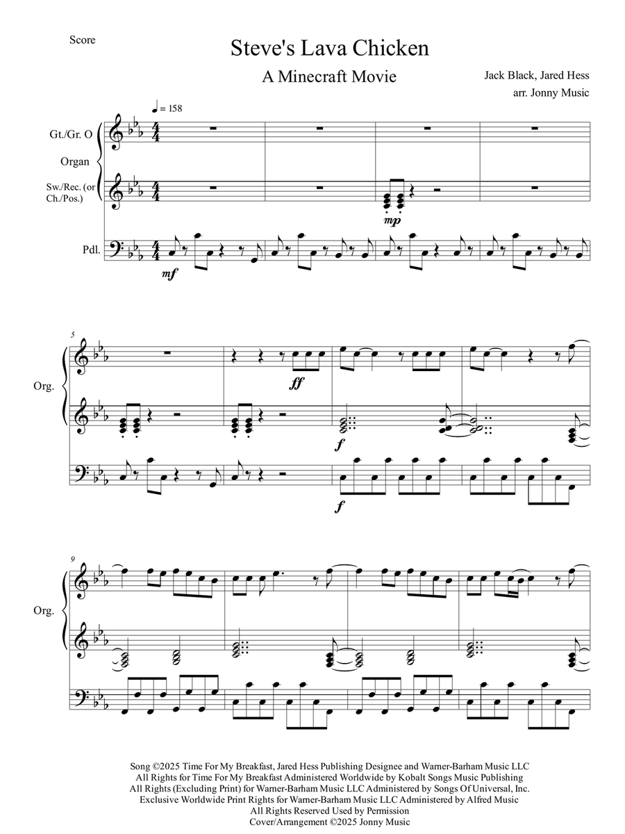 Steve's Lava Chicken Organ Solo scores gallery preview page 2