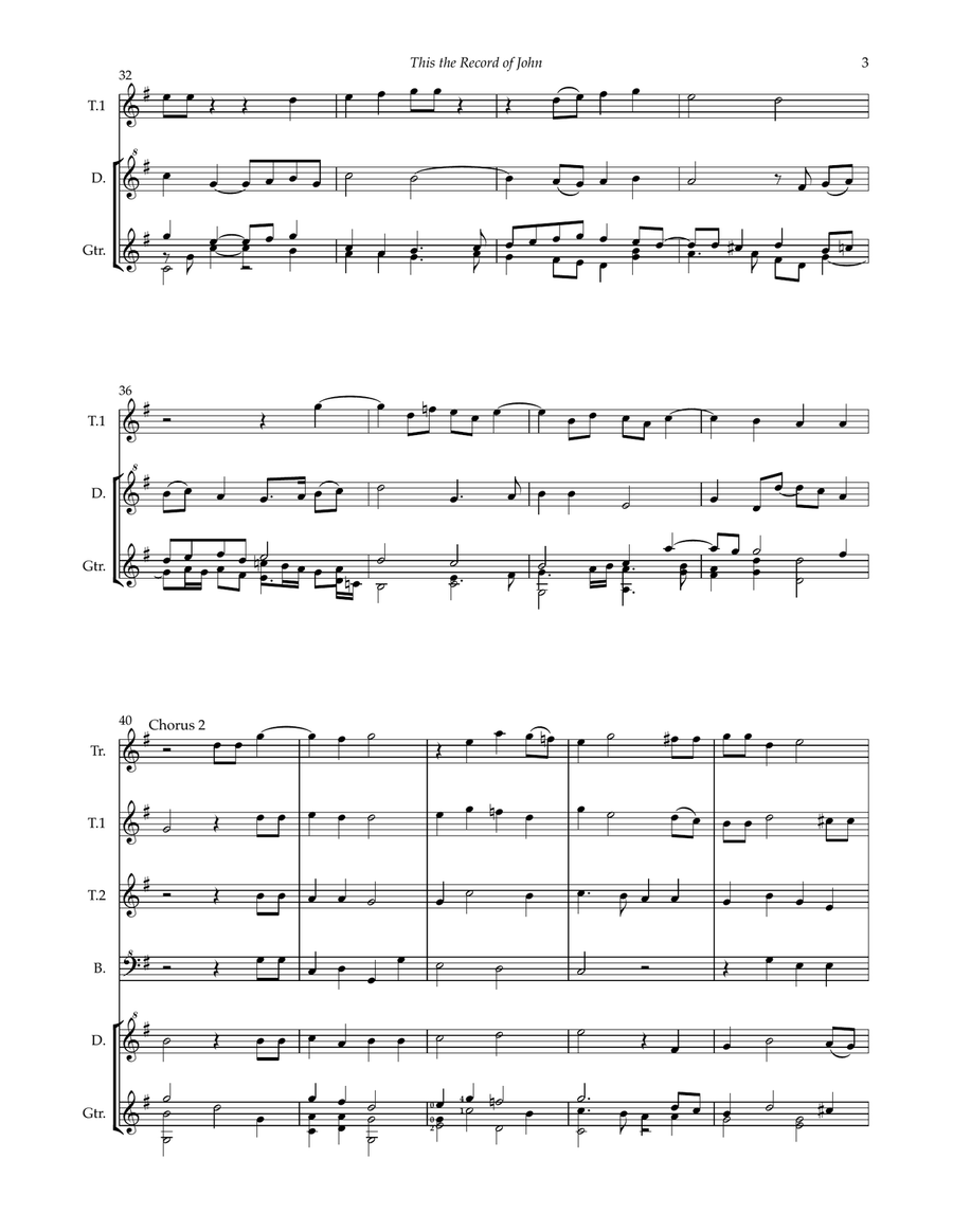 This is the Record of John by Orlando Gibbons for recorder ensemble and guitar Guitar Ensemble scores gallery preview page 5