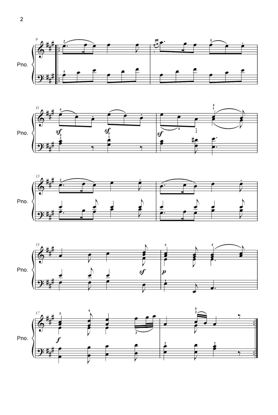 Theme and Variation 1(First movement from Sonata k.331) - Wolfgang Amadeus Mozart Piano Solo scores gallery preview page 2