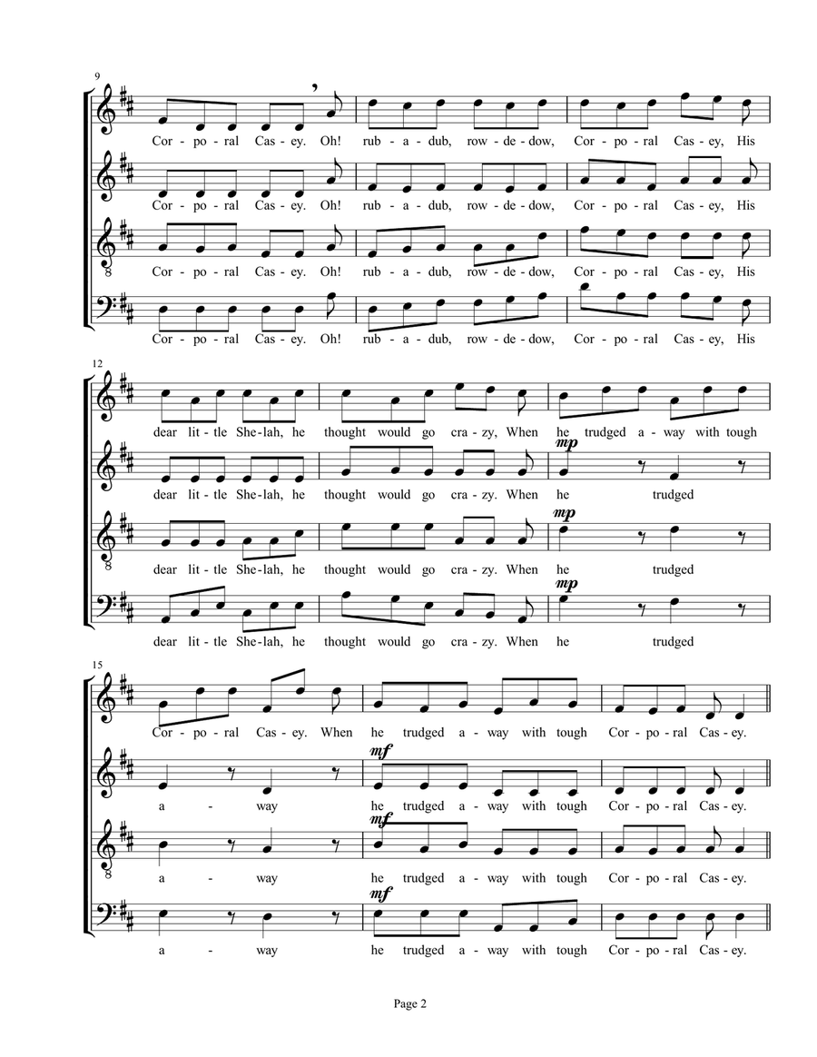 Corporal Casey (The Irish Washerwoman) 4-Part scores gallery preview page 2