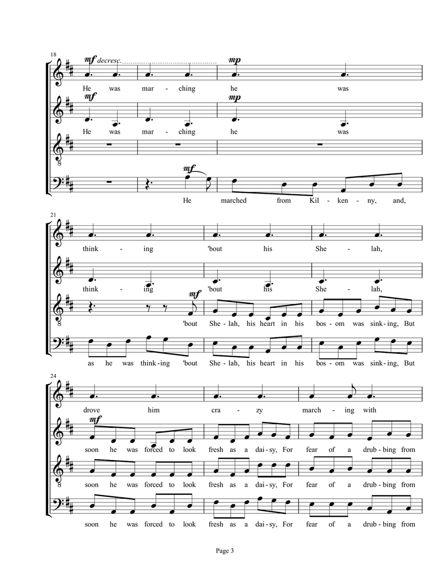 Corporal Casey (The Irish Washerwoman) 4-Part scores gallery preview page 3