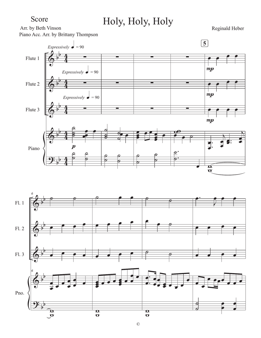 Holy, Holy, Holy Holy, Holy, Holy Woodwind Trio scores gallery preview page 1