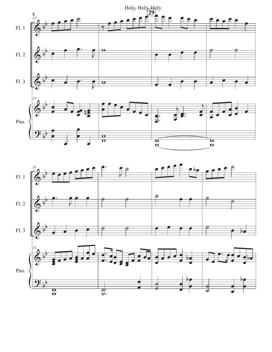 Holy, Holy, Holy Holy, Holy, Holy Woodwind Trio scores gallery preview page 4
