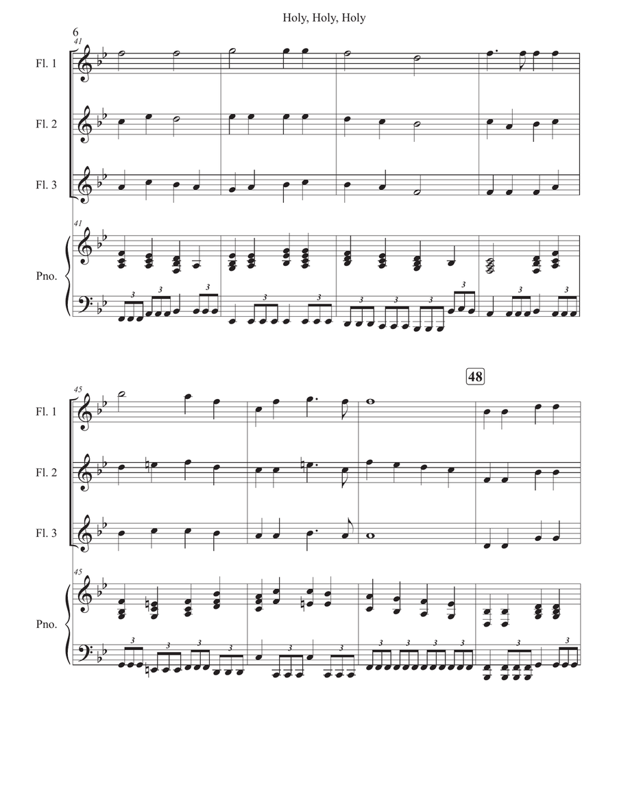 Holy, Holy, Holy Holy, Holy, Holy Woodwind Trio scores gallery preview page 6