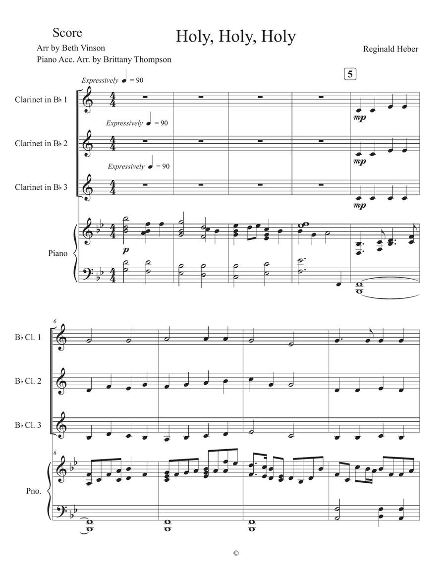 Holy, Holy, Holy Holy, Holy, Holy Woodwind Trio scores gallery preview page 1