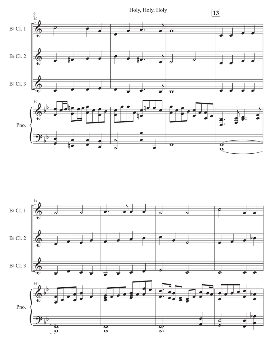 Holy, Holy, Holy Holy, Holy, Holy Woodwind Trio scores gallery preview page 2